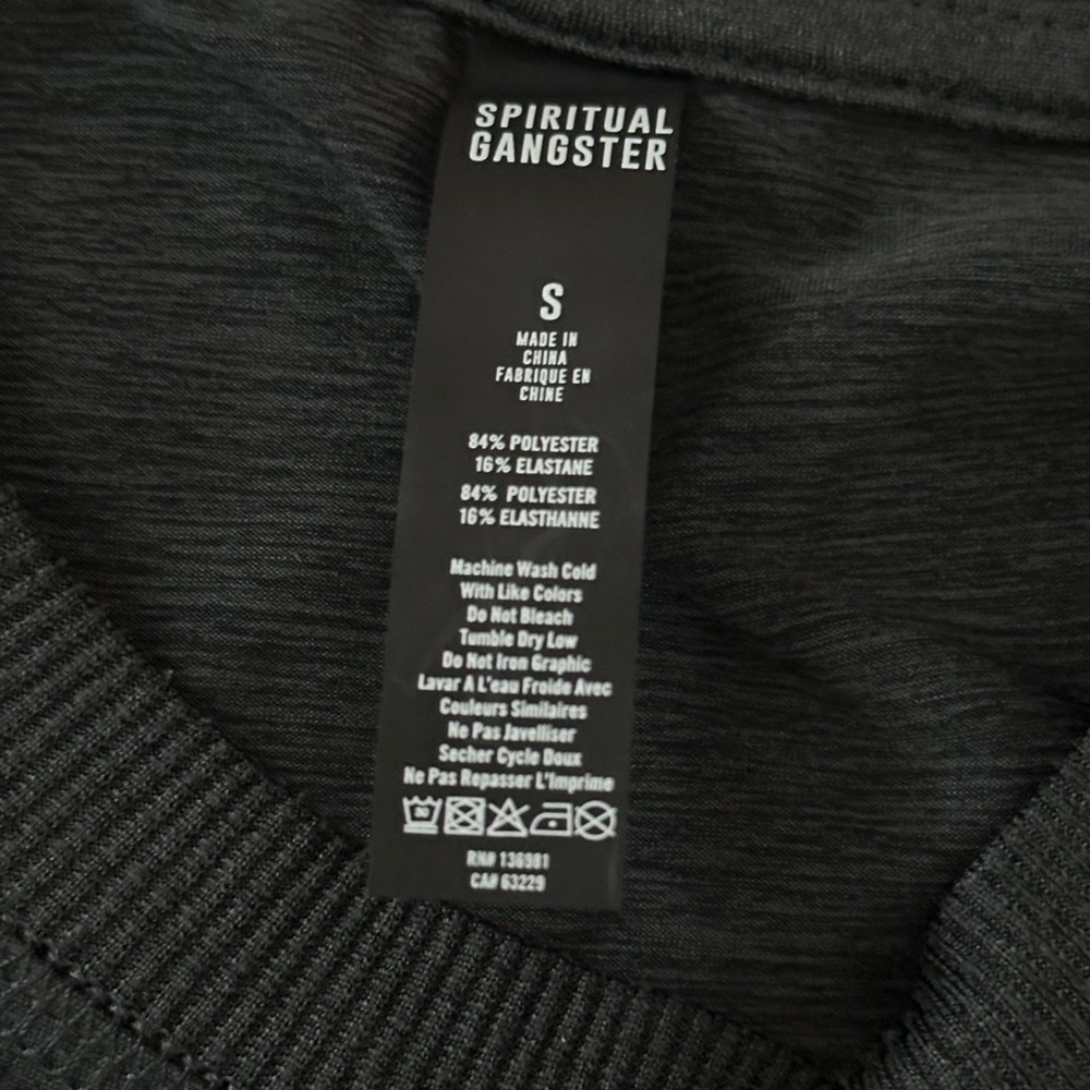 Spiritual Gangster Ultra Performance Sweatshirt - Size S -  Charcoal - Picture 5 of 6